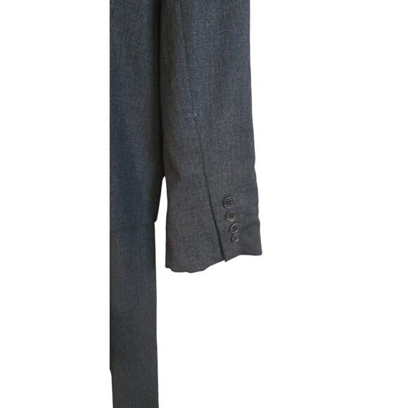 Ralph Lauren Pant Jacket Suit Women 10 Gray Faux Fur Collar Worsted Wool Vintage - Picture 6 of 10